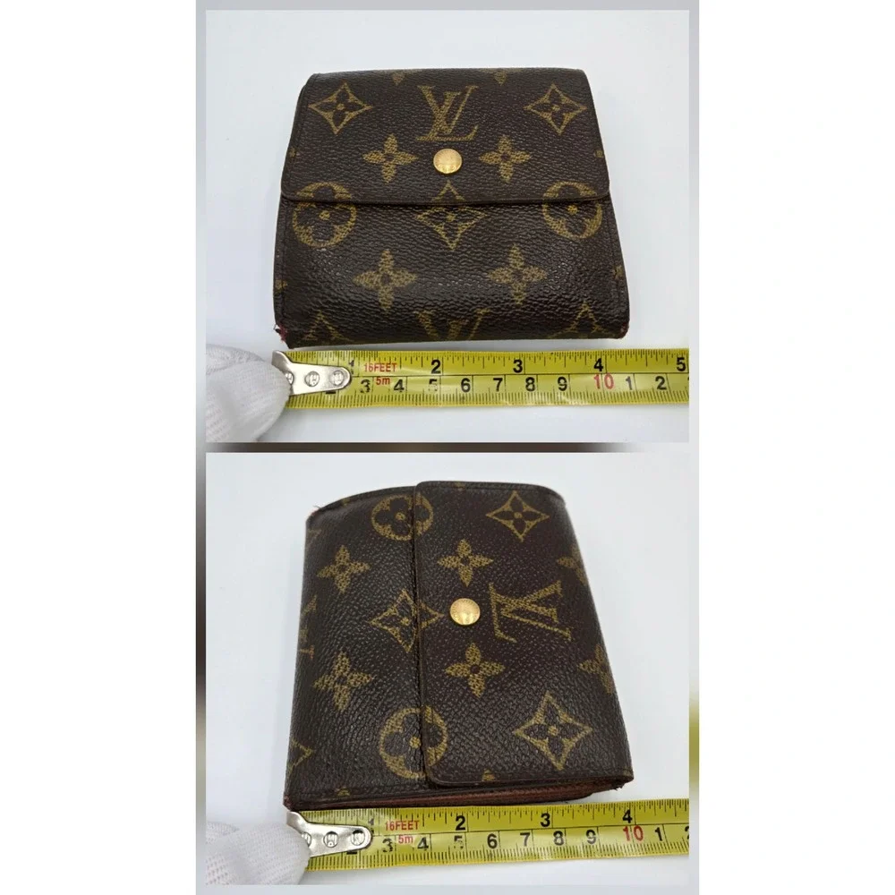 Louis Vuitton Monogram Canvas Elise Trifold Wallet Brown